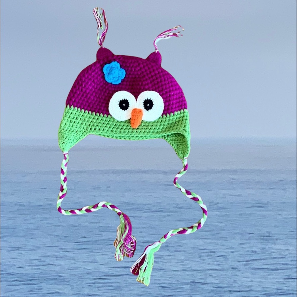 sf handmade owl beanie
